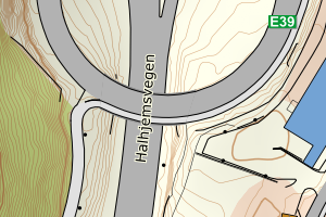 Kartbilde fra WMS-tjeneste av avviket