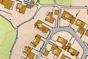 Kartbilde fra WMS-tjeneste av avviket