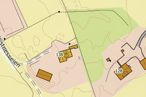 Kartbilde fra WMS-tjeneste av avviket