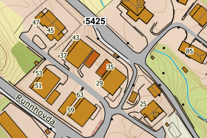 Kartbilde fra WMS-tjeneste av avviket