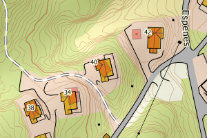 Kartbilde fra WMS-tjeneste av avviket