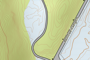 Kartbilde fra WMS-tjeneste av avviket