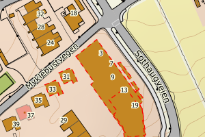 Kartbilde fra WMS-tjeneste av avviket