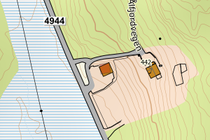 Kartbilde fra WMS-tjeneste av avviket