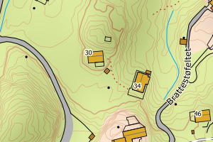 Kartbilde fra WMS-tjeneste av avviket