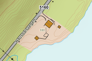 Kartbilde fra WMS-tjeneste av avviket