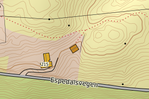 Kartbilde fra WMS-tjeneste av avviket
