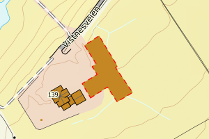 Kartbilde fra WMS-tjeneste av avviket