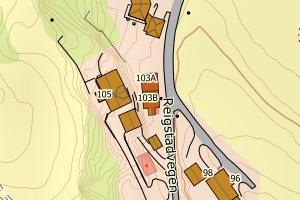 Kartbilde fra WMS-tjeneste av avviket