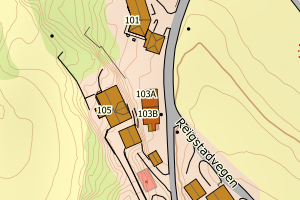 Kartbilde fra WMS-tjeneste av avviket