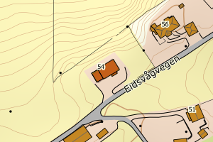 Kartbilde fra WMS-tjeneste av avviket