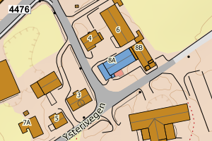 Kartbilde fra WMS-tjeneste av avviket