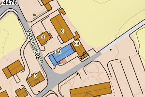 Kartbilde fra WMS-tjeneste av avviket