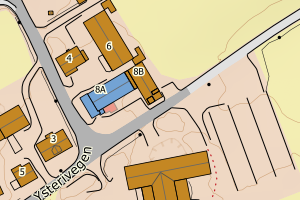 Kartbilde fra WMS-tjeneste av avviket