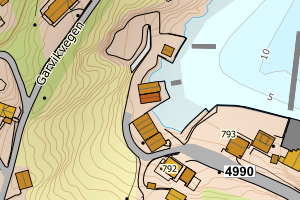 Kartbilde fra WMS-tjeneste av avviket