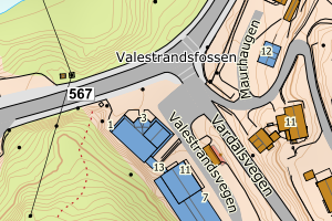 Kartbilde fra WMS-tjeneste av avviket