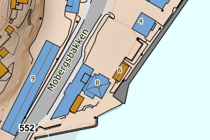 Kartbilde fra WMS-tjeneste av avviket