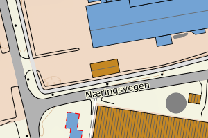 Kartbilde fra WMS-tjeneste av avviket