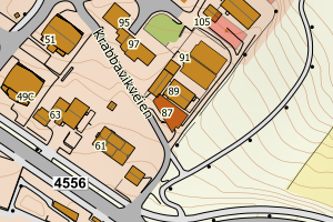 Kartbilde fra WMS-tjeneste av avviket