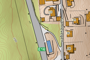 Kartbilde fra WMS-tjeneste av avviket