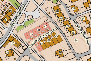 Kartbilde fra WMS-tjeneste av avviket