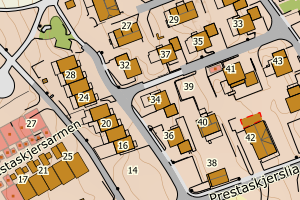 Kartbilde fra WMS-tjeneste av avviket