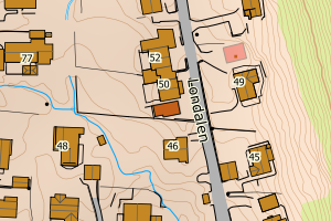 Kartbilde fra WMS-tjeneste av avviket