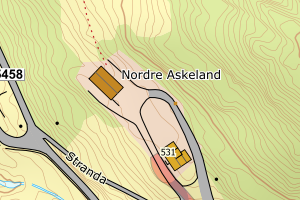 Kartbilde fra WMS-tjeneste av avviket