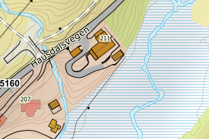 Kartbilde fra WMS-tjeneste av avviket
