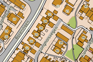 Kartbilde fra WMS-tjeneste av avviket