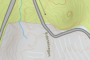 Kartbilde fra WMS-tjeneste av avviket