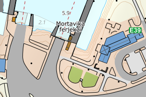 Kartbilde fra WMS-tjeneste av avviket