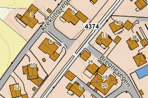 Kartbilde fra WMS-tjeneste av avviket