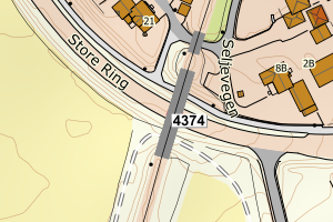 Kartbilde fra WMS-tjeneste av avviket