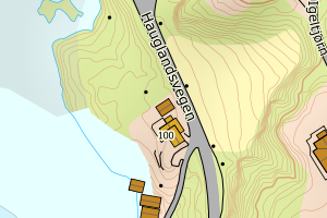 Kartbilde fra WMS-tjeneste av avviket