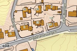 Kartbilde fra WMS-tjeneste av avviket