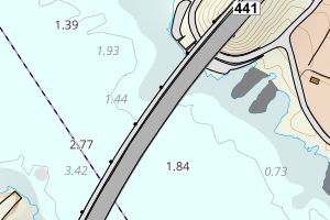 Kartbilde fra WMS-tjeneste av avviket