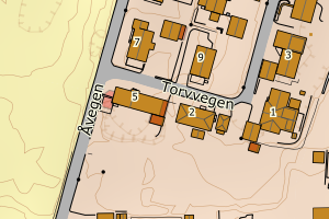 Kartbilde fra WMS-tjeneste av avviket