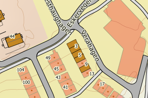 Kartbilde fra WMS-tjeneste av avviket