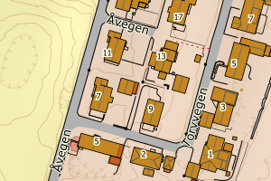 Kartbilde fra WMS-tjeneste av avviket