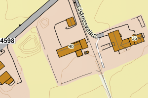 Kartbilde fra WMS-tjeneste av avviket