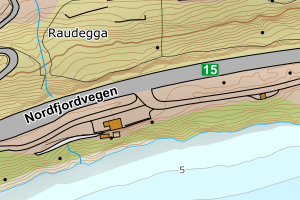 Kartbilde fra WMS-tjeneste av avviket
