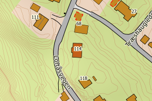 Kartbilde fra WMS-tjeneste av avviket