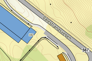 Kartbilde fra WMS-tjeneste av avviket