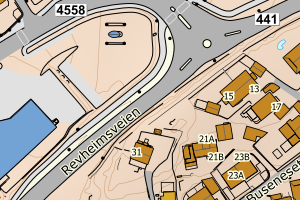 Kartbilde fra WMS-tjeneste av avviket