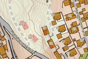 Kartbilde fra WMS-tjeneste av avviket