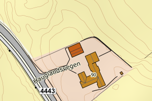 Kartbilde fra WMS-tjeneste av avviket