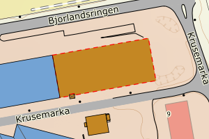 Kartbilde fra WMS-tjeneste av avviket