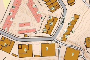 Kartbilde fra WMS-tjeneste av avviket