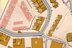 Kartbilde fra WMS-tjeneste av avviket